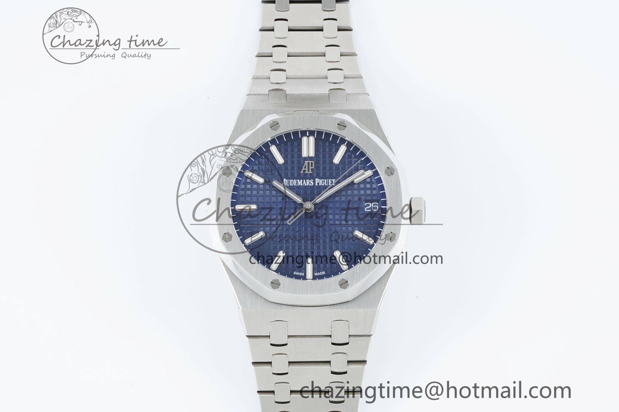 Royal Oak 41mm 15500 SS IPF 1:1 Best Edition Blue Textured Dial on SS Bracelet SA4302 Super Clone Unisex 4689