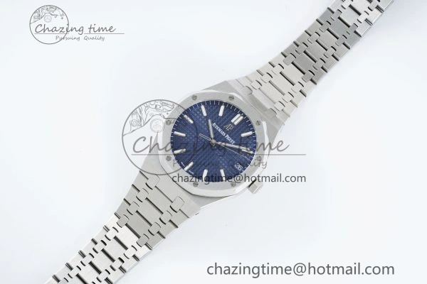 Royal Oak 41mm 15500 SS IPF 1:1 Best Edition Blue Textured Dial on SS Bracelet SA4302 Super Clone Unisex 4689