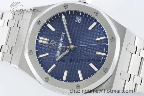 Royal Oak 41mm 15500 SS IPF 1:1 Best Edition Blue Textured Dial on SS Bracelet SA4302 Super Clone Unisex 4689