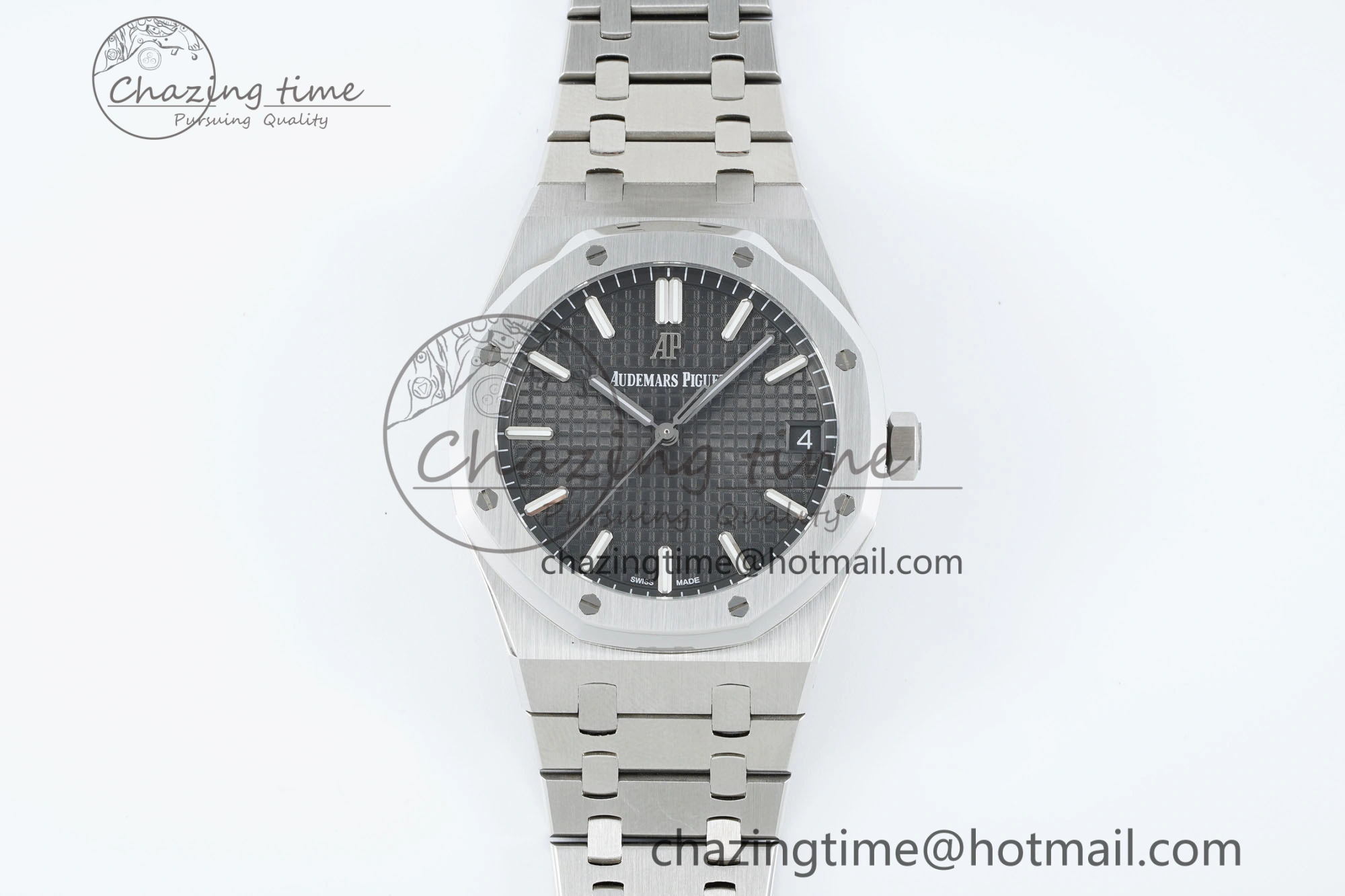 Royal Oak 41mm 15500 SS IPF 1:1 Best Edition Gray Textured Dial on SS Bracelet SA4302 Super Clone GoodFit 4690
