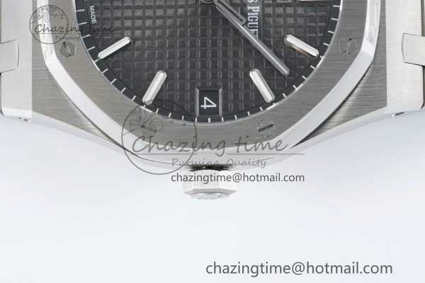 Royal Oak 41mm 15500 SS IPF 1:1 Best Edition Gray Textured Dial on SS Bracelet SA4302 Super Clone GoodFit 4690