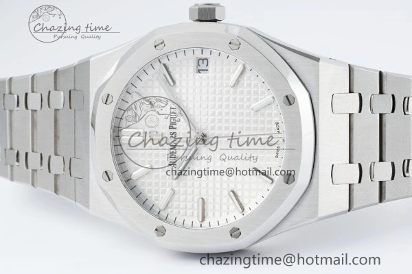 Royal Oak 41mm 15500 SS IPF 1:1 Best Edition White Textured Dial on SS Bracelet SA4302 Super Clone Colorful 4691