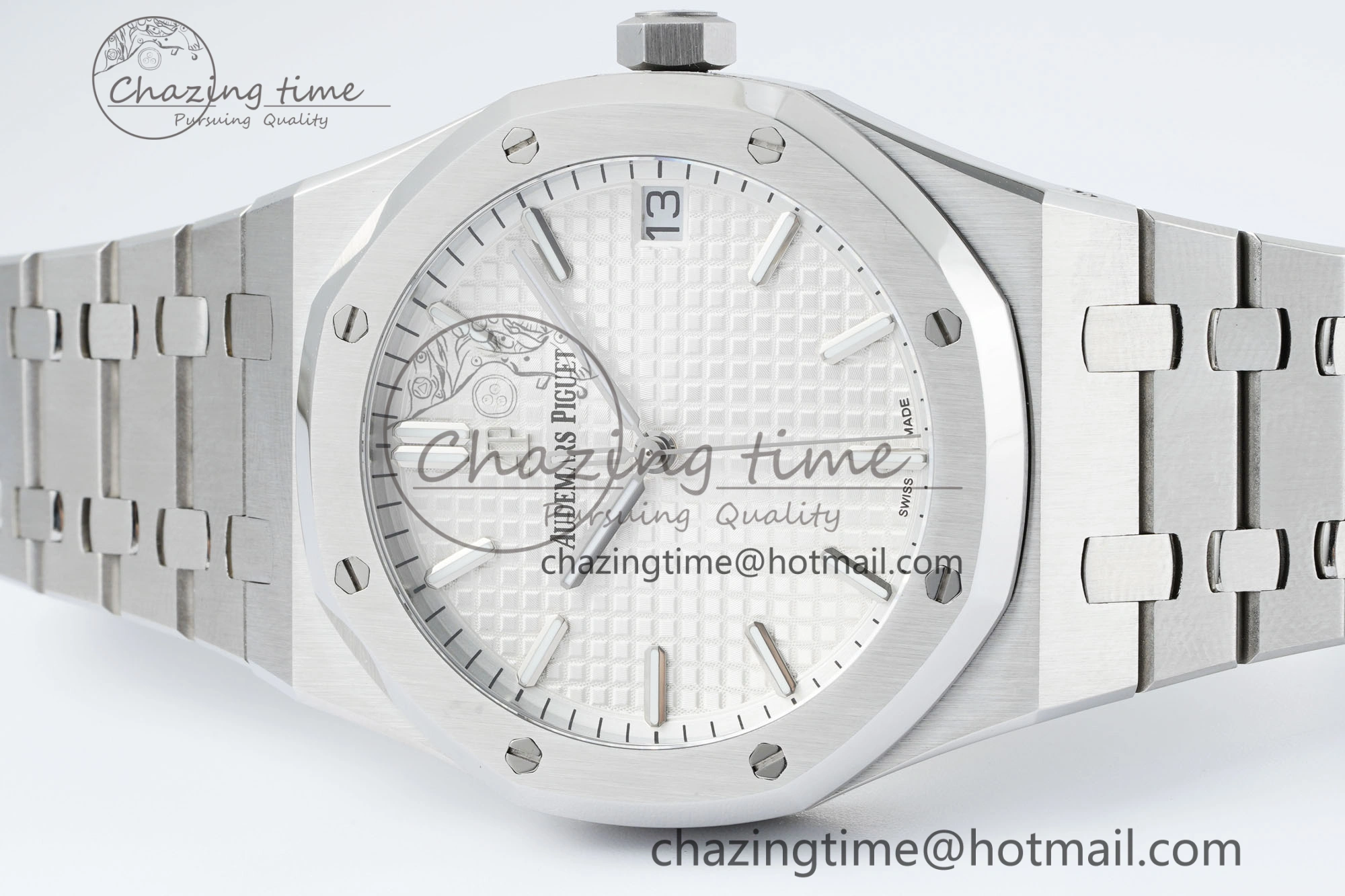 Royal Oak 41mm 15500 SS IPF 1:1 Best Edition White Textured Dial on SS Bracelet SA4302 Super Clone Colorful 4691