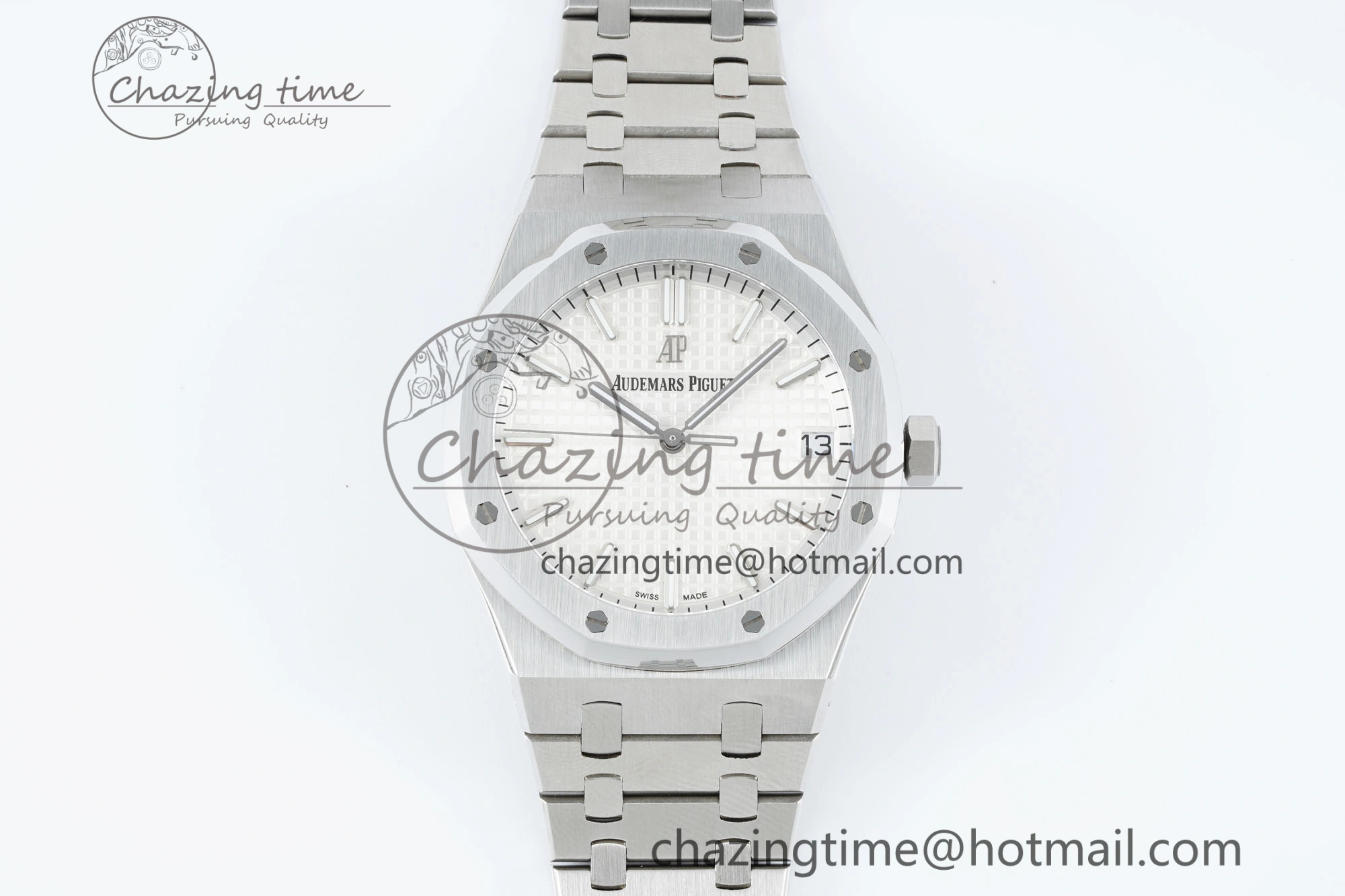 Royal Oak 41mm 15500 SS IPF 1:1 Best Edition White Textured Dial on SS Bracelet SA4302 Super Clone Colorful 4691