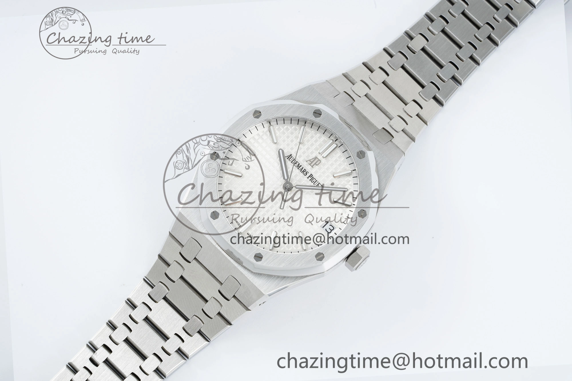 Royal Oak 41mm 15500 SS IPF 1:1 Best Edition White Textured Dial on SS Bracelet SA4302 Super Clone Colorful 4691