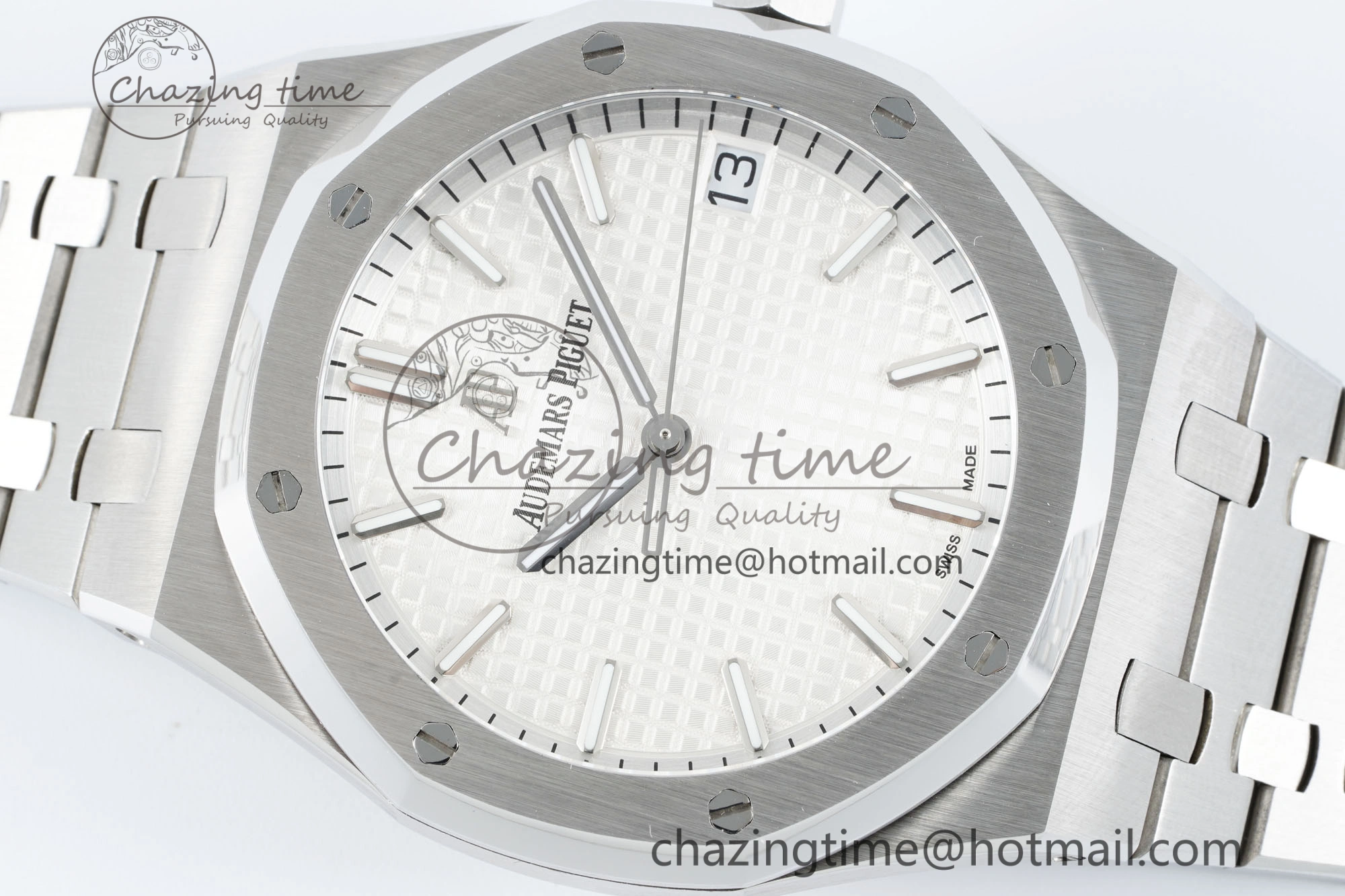 Royal Oak 41mm 15500 SS IPF 1:1 Best Edition White Textured Dial on SS Bracelet SA4302 Super Clone Colorful 4691