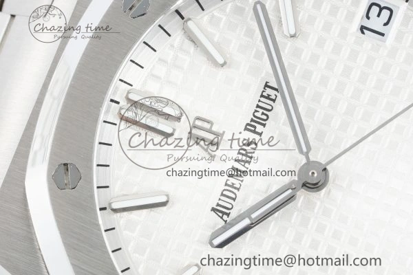 Royal Oak 41mm 15500 SS IPF 1:1 Best Edition White Textured Dial on SS Bracelet SA4302 Super Clone Colorful 4691