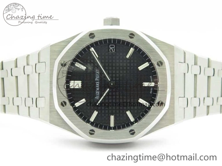 EyeCatching Royal Oak 41mm 15500 SS OMF Best Edition Black Textured Dial on SS Bracelet A 4856