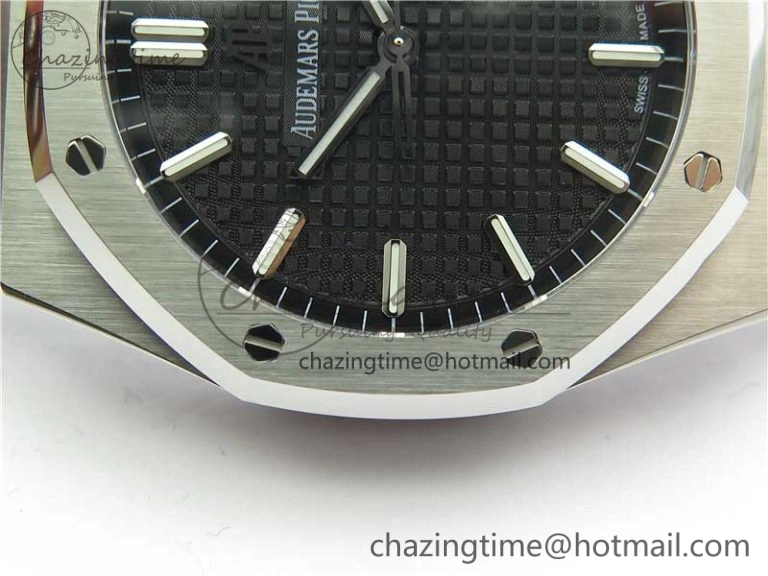 EyeCatching Royal Oak 41mm 15500 SS OMF Best Edition Black Textured Dial on SS Bracelet A 4856