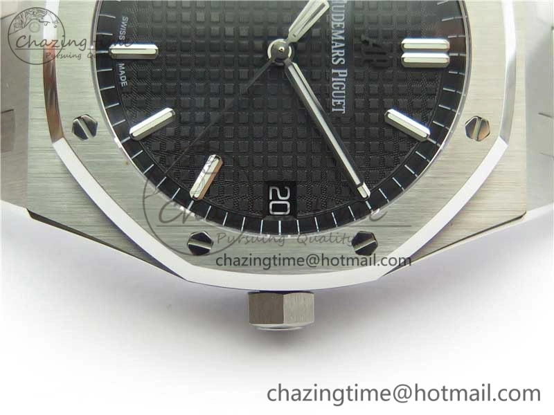 EyeCatching Royal Oak 41mm 15500 SS OMF Best Edition Black Textured Dial on SS Bracelet A 4856