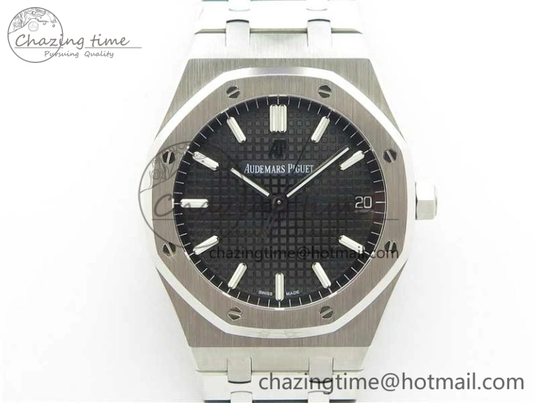 EyeCatching Royal Oak 41mm 15500 SS OMF Best Edition Black Textured Dial on SS Bracelet A 4856