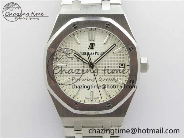EyeCatching Royal Oak 41mm 15500 SS OMF Best Edition White Textured Dial on SS Bracelet A 4857