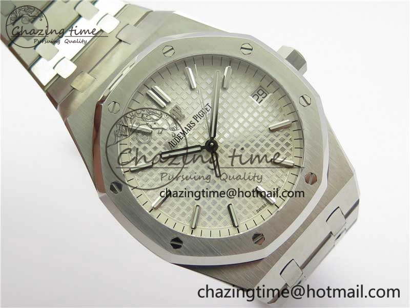 EyeCatching Royal Oak 41mm 15500 SS OMF Best Edition White Textured Dial on SS Bracelet A 4857