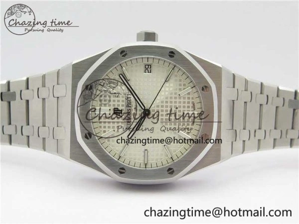 EyeCatching Royal Oak 41mm 15500 SS OMF Best Edition White Textured Dial on SS Bracelet A 4857