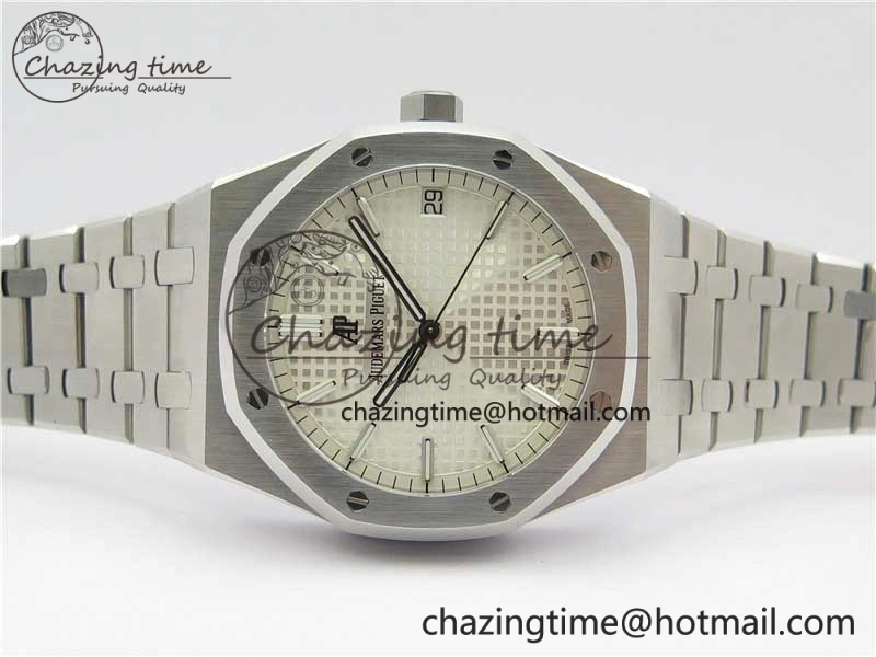 EyeCatching Royal Oak 41mm 15500 SS OMF Best Edition White Textured Dial on SS Bracelet A 4857