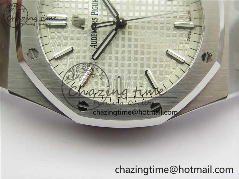 EyeCatching Royal Oak 41mm 15500 SS OMF Best Edition White Textured Dial on SS Bracelet A 4857