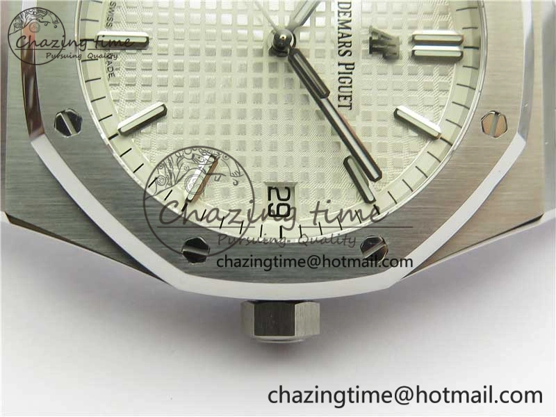 EyeCatching Royal Oak 41mm 15500 SS OMF Best Edition White Textured Dial on SS Bracelet A 4857