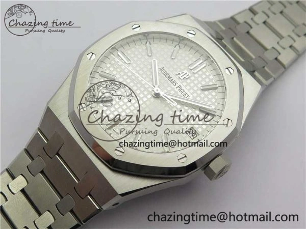 EyeCatching Royal Oak 41mm 15500 SS OMF Best Edition White Textured Dial on SS Bracelet A 4857