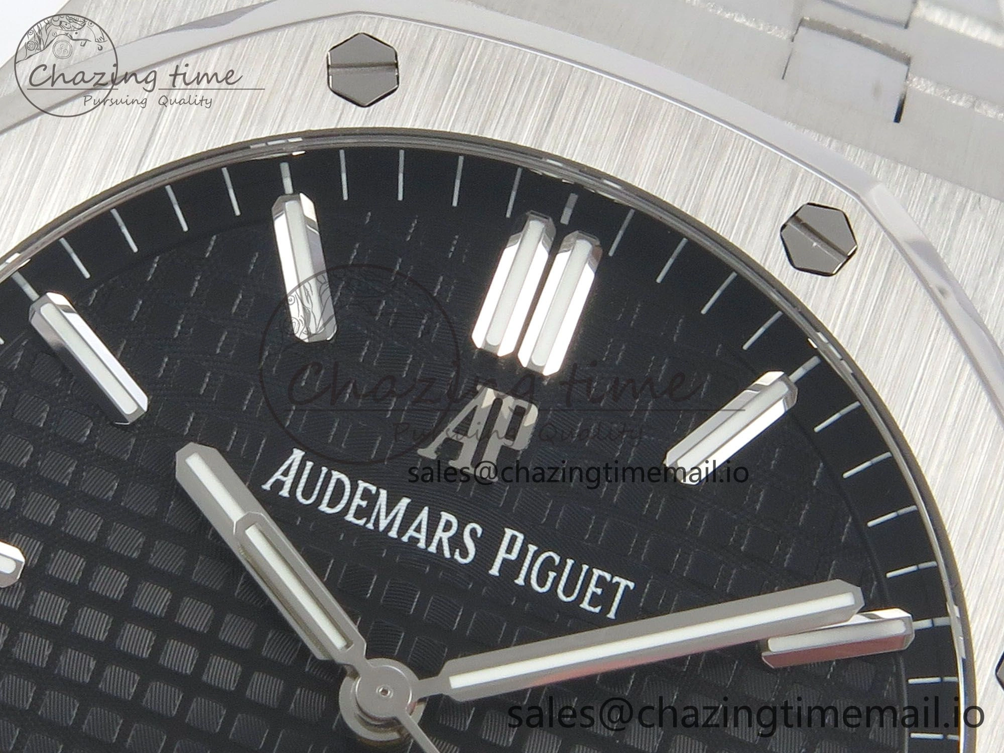 WrinkleFree Royal Oak 41mm 15500 SS RSF 1:1 Best Edition Black Dial on SS Bracelet SA4302 Super Clone 4210