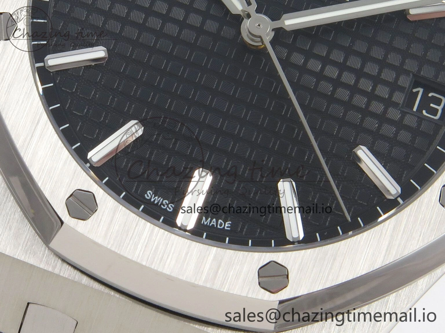 WrinkleFree Royal Oak 41mm 15500 SS RSF 1:1 Best Edition Black Dial on SS Bracelet SA4302 Super Clone 4210