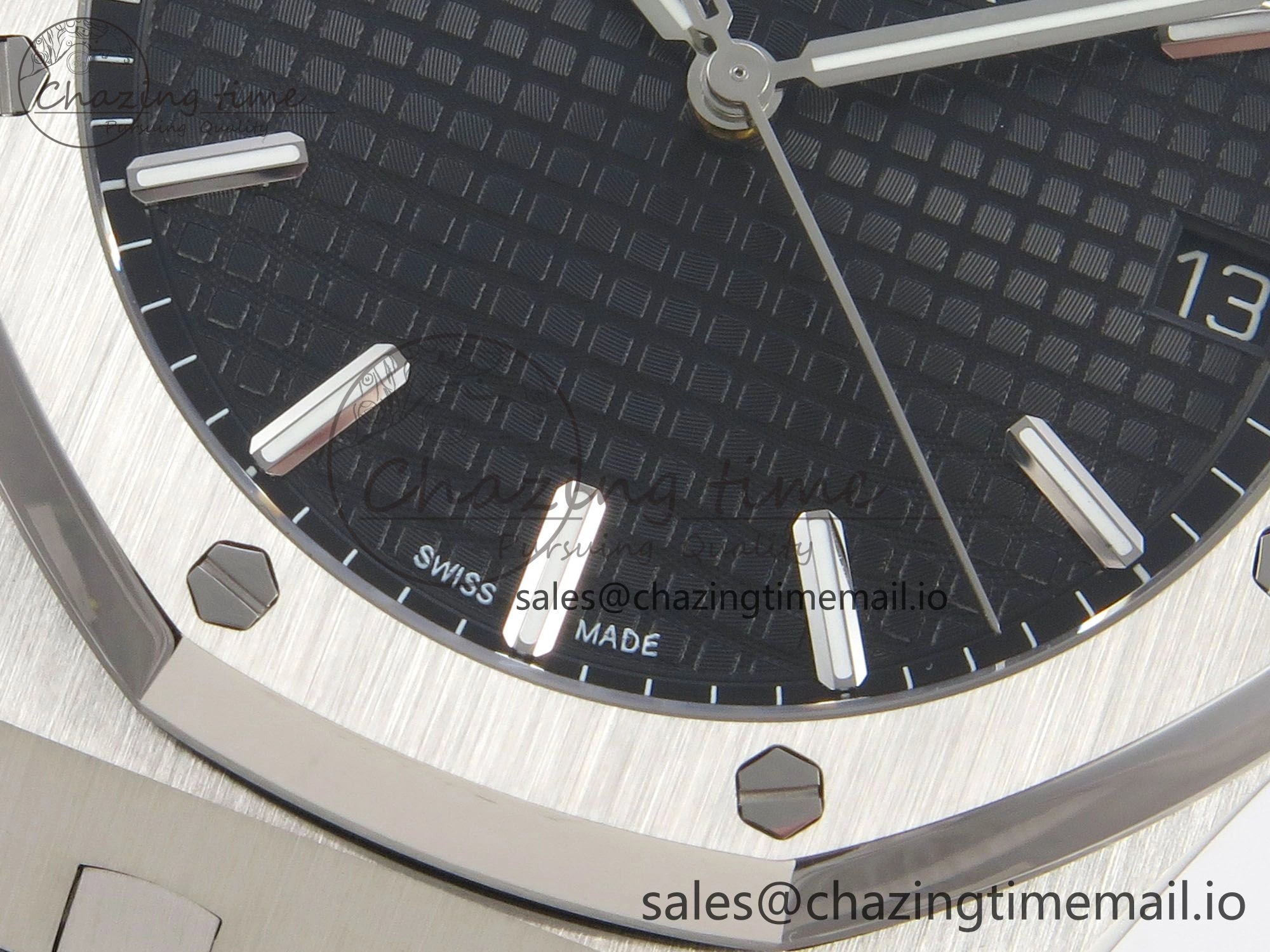 WrinkleFree Royal Oak 41mm 15500 SS RSF 1:1 Best Edition Black Dial on SS Bracelet SA4302 Super Clone 4210