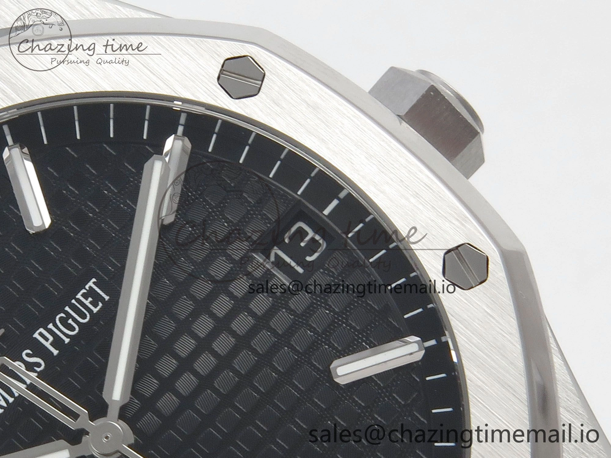 WrinkleFree Royal Oak 41mm 15500 SS RSF 1:1 Best Edition Black Dial on SS Bracelet SA4302 Super Clone 4210