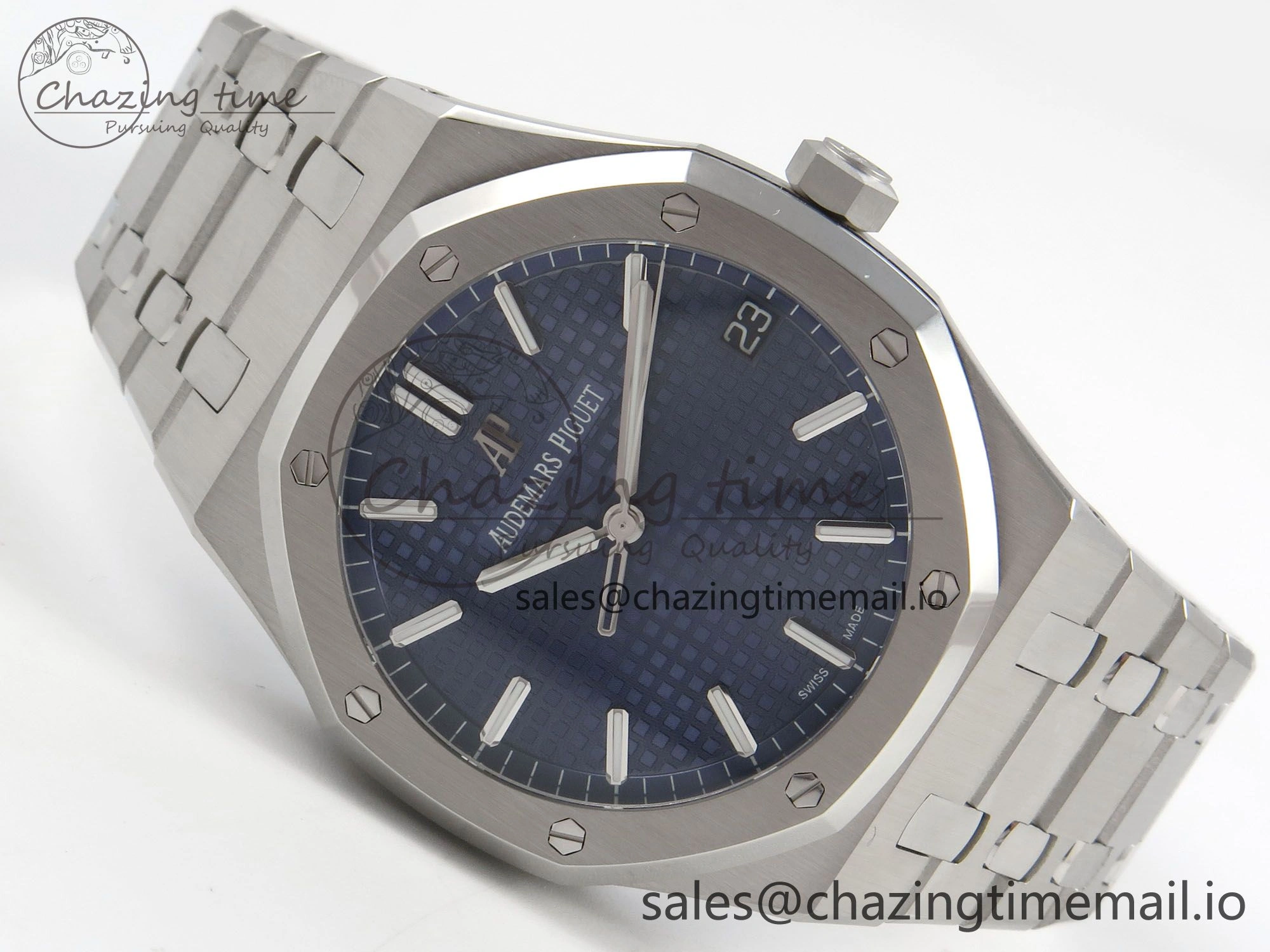 FashionForward Royal Oak 41mm 15500 SS RSF 1:1 Best Edition Blue Dial on SS Bracelet SA4302 Super Clone 4212