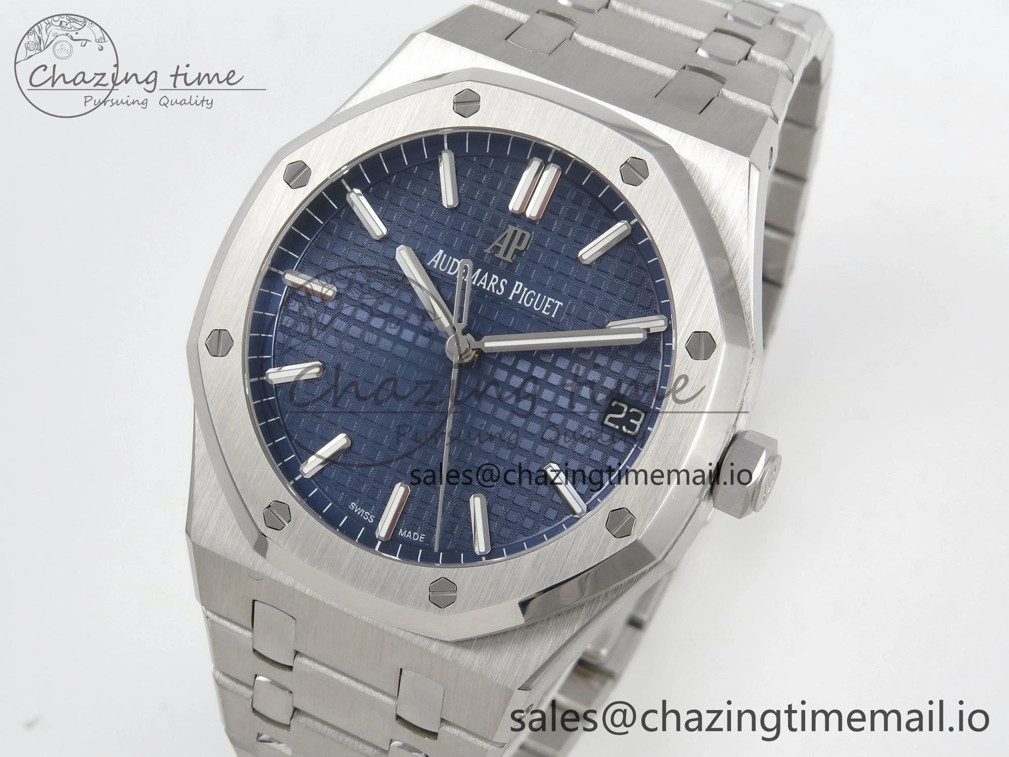 FashionForward Royal Oak 41mm 15500 SS RSF 1:1 Best Edition Blue Dial on SS Bracelet SA4302 Super Clone 4212