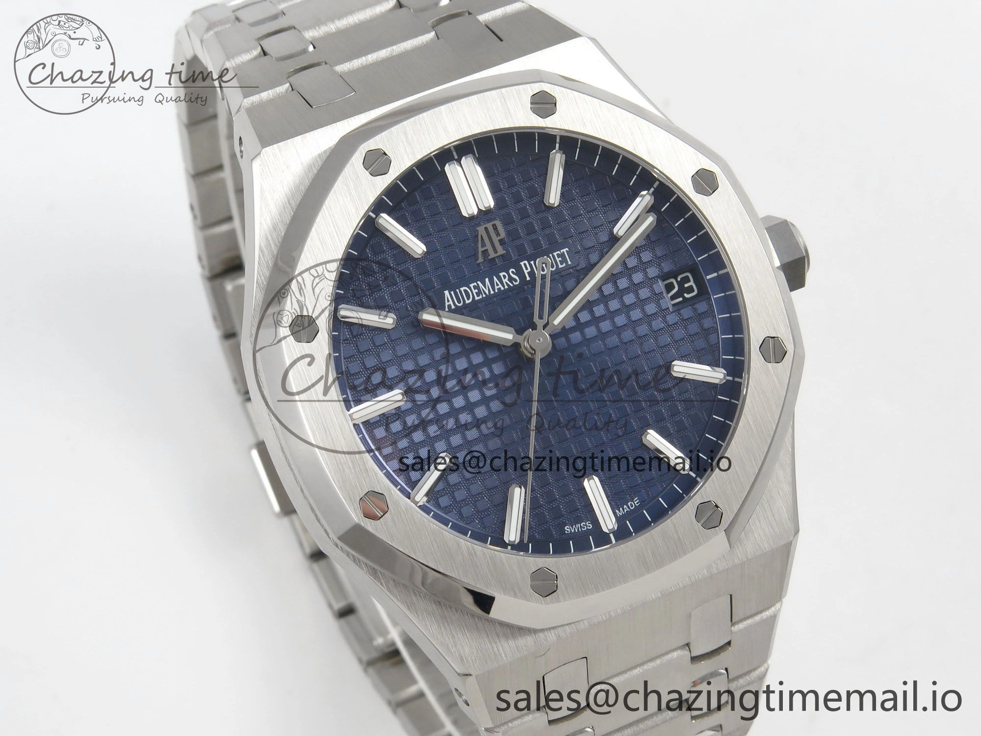 FashionForward Royal Oak 41mm 15500 SS RSF 1:1 Best Edition Blue Dial on SS Bracelet SA4302 Super Clone 4212