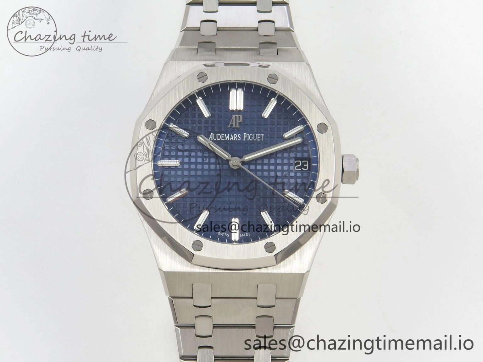 FashionForward Royal Oak 41mm 15500 SS RSF 1:1 Best Edition Blue Dial on SS Bracelet SA4302 Super Clone 4212