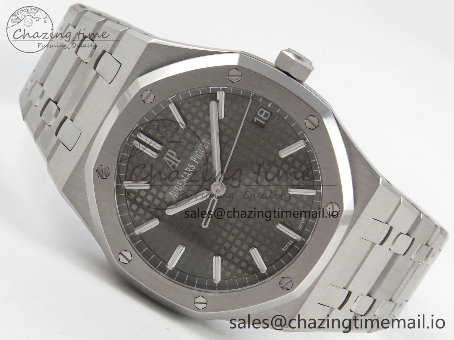Royal Oak 41mm 15500 SS RSF 1:1 Best Edition Gray Dial on SS Bracelet SA4302 Super Clone Vibrant 4209