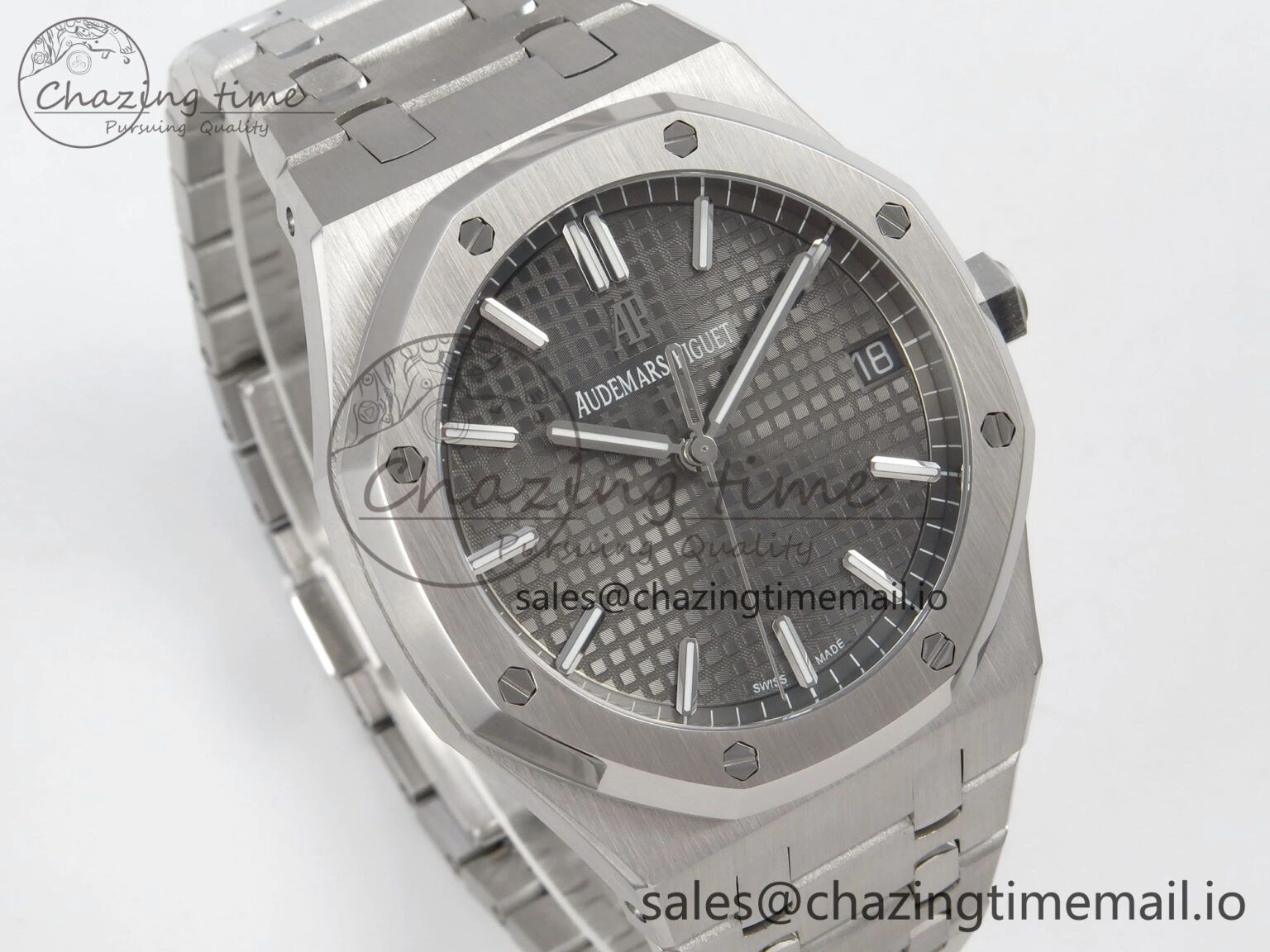 Royal Oak 41mm 15500 SS RSF 1:1 Best Edition Gray Dial on SS Bracelet SA4302 Super Clone Vibrant 4209