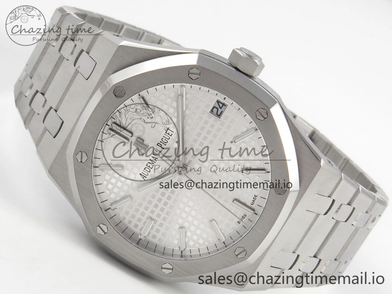 Royal Oak 41mm 15500 SS RSF 1:1 Best Edition White Dial on SS Bracelet SA4302 Super Clone Versatile 4208
