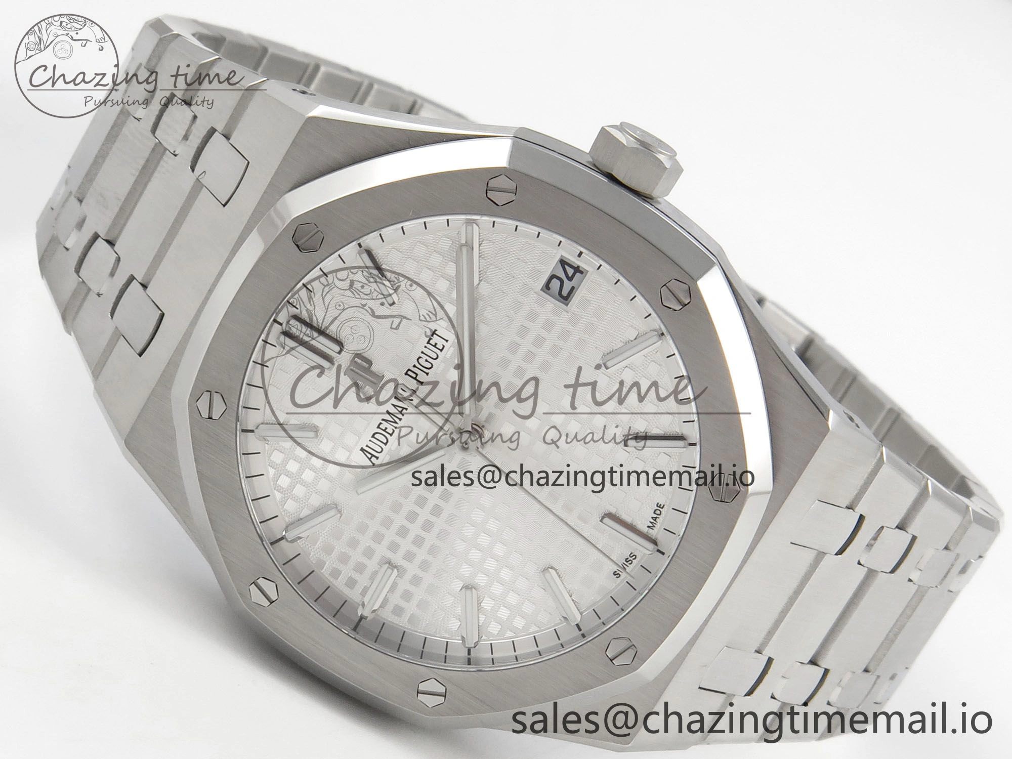 Royal Oak 41mm 15500 SS RSF 1:1 Best Edition White Dial on SS Bracelet SA4302 Super Clone Versatile 4208