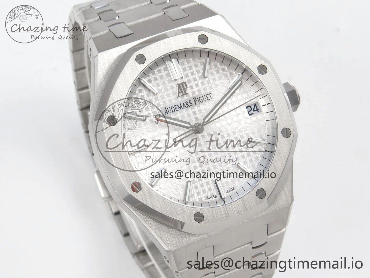 Royal Oak 41mm 15500 SS RSF 1:1 Best Edition White Dial on SS Bracelet SA4302 Super Clone Versatile 4208