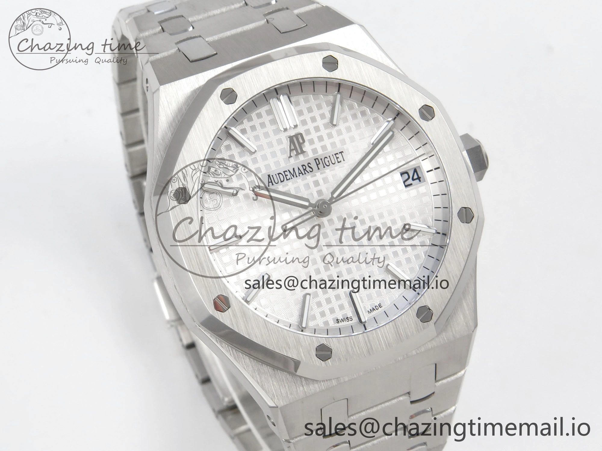 Royal Oak 41mm 15500 SS RSF 1:1 Best Edition White Dial on SS Bracelet SA4302 Super Clone Versatile 4208