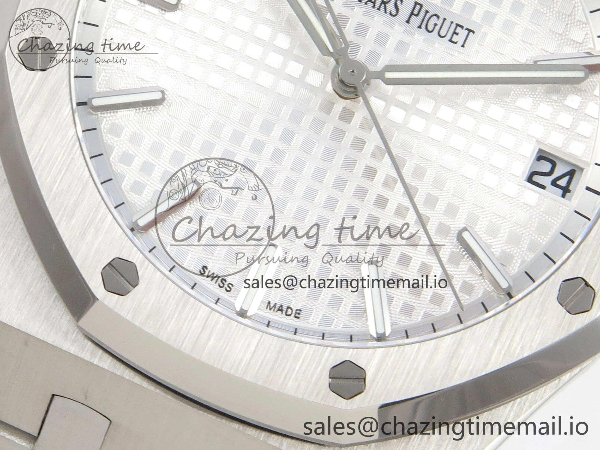 Royal Oak 41mm 15500 SS RSF 1:1 Best Edition White Dial on SS Bracelet SA4302 Super Clone Versatile 4208