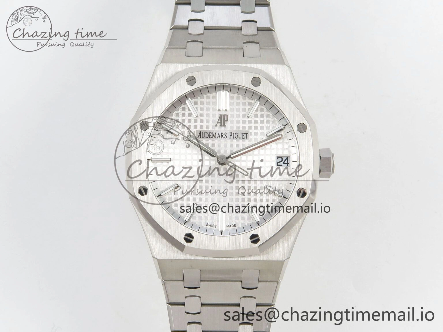 Royal Oak 41mm 15500 SS RSF 1:1 Best Edition White Dial on SS Bracelet SA4302 Super Clone Versatile 4208