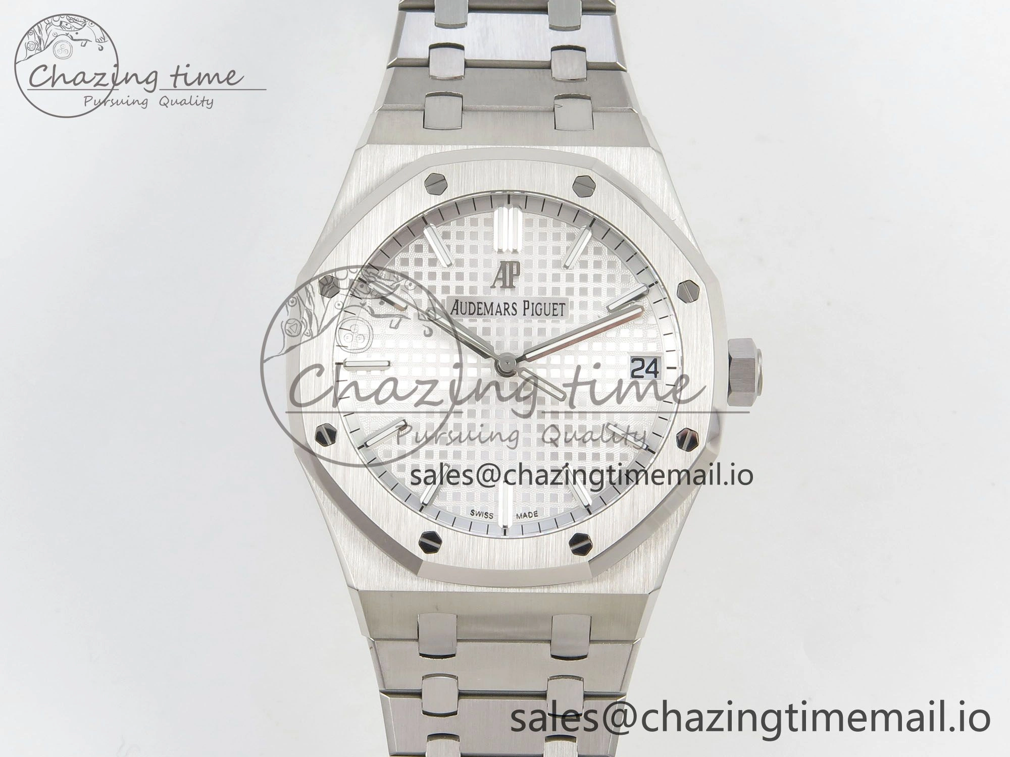 Royal Oak 41mm 15500 SS RSF 1:1 Best Edition White Dial on SS Bracelet SA4302 Super Clone Versatile 4208