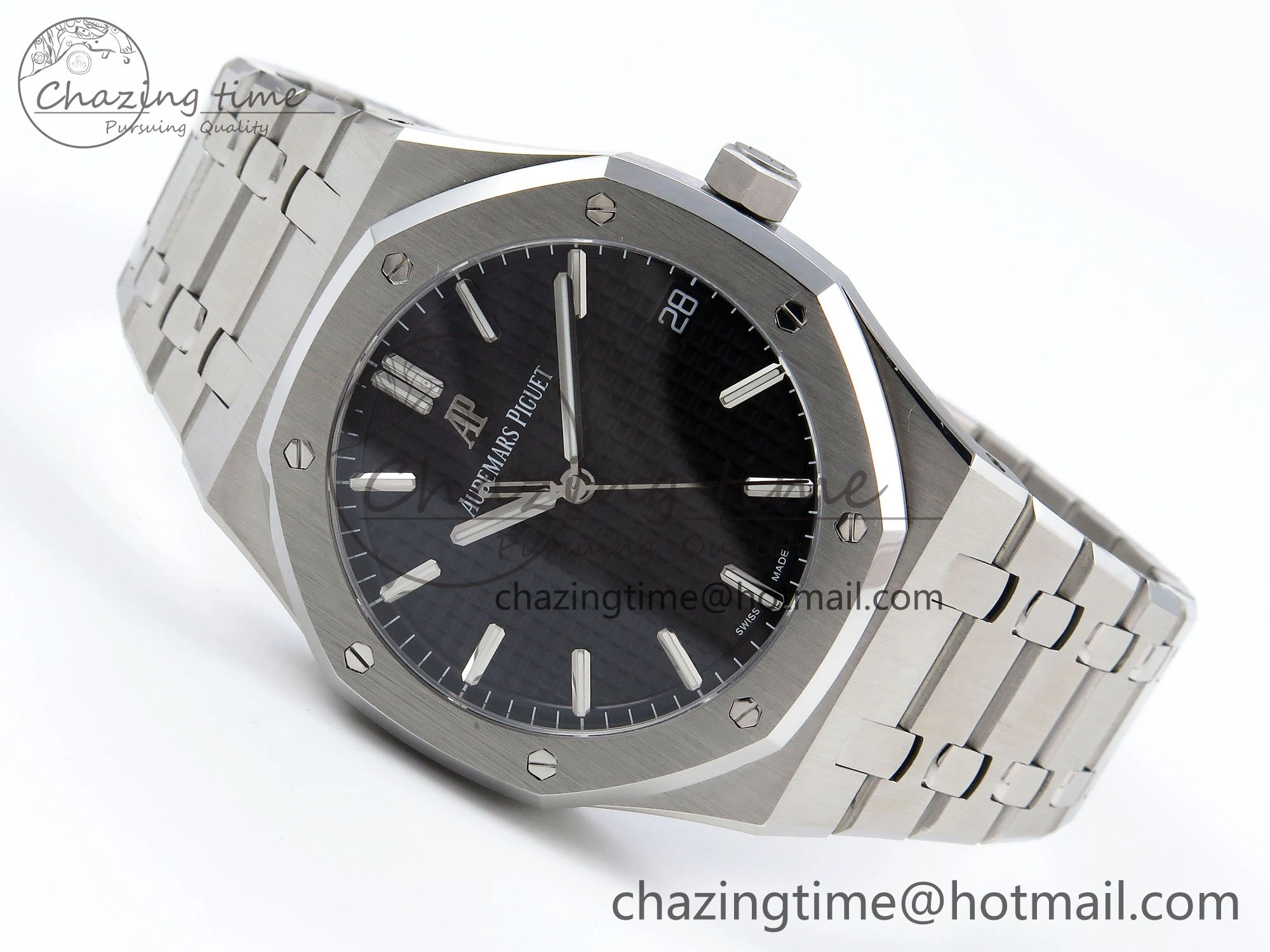 GoodFit Royal Oak 41mm 15500 SS SF 1:1 Best Edition Black Dial on SS Bracelet SA4302 Super Clone 4452
