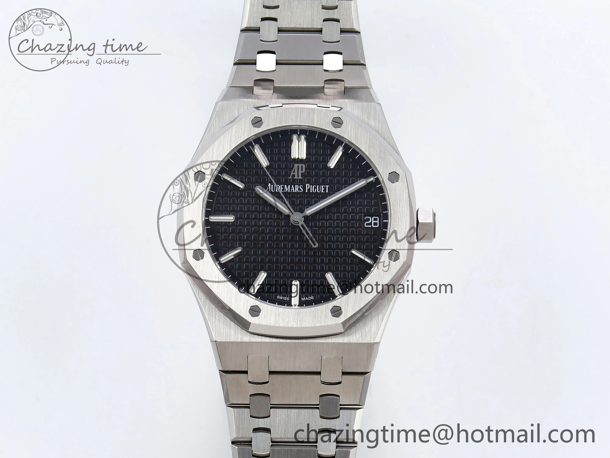 GoodFit Royal Oak 41mm 15500 SS SF 1:1 Best Edition Black Dial on SS Bracelet SA4302 Super Clone 4452