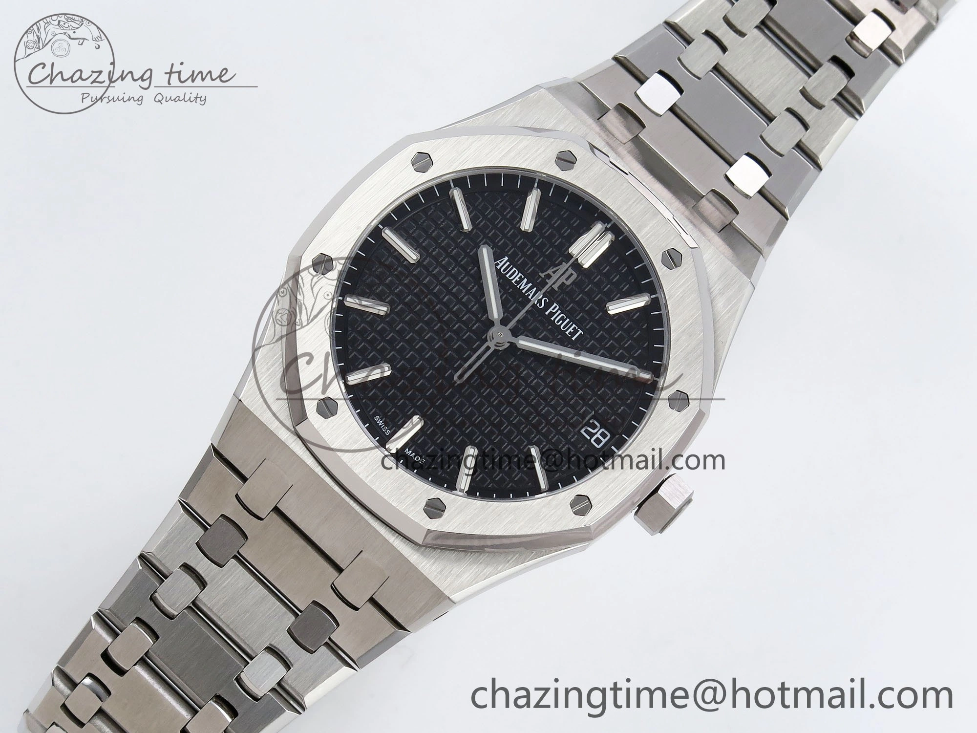 GoodFit Royal Oak 41mm 15500 SS SF 1:1 Best Edition Black Dial on SS Bracelet SA4302 Super Clone 4452