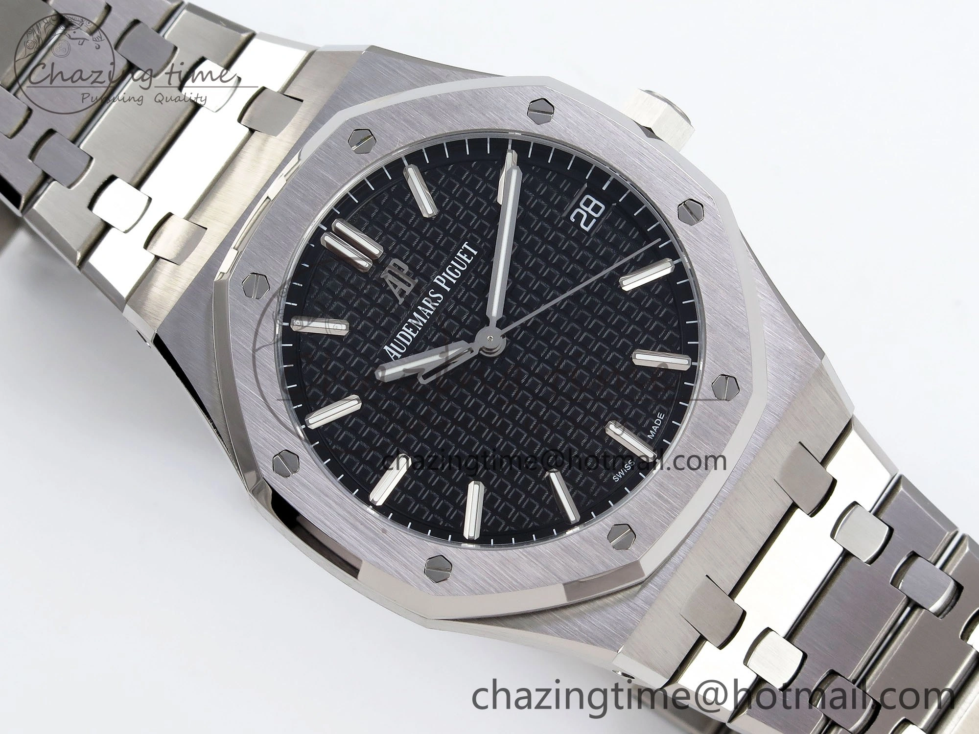 GoodFit Royal Oak 41mm 15500 SS SF 1:1 Best Edition Black Dial on SS Bracelet SA4302 Super Clone 4452