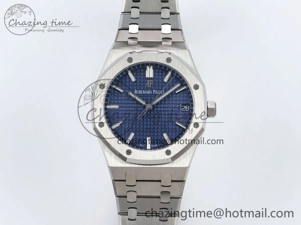 TopPick Royal Oak 41mm 15500 SS SF 1:1 Best Edition Blue Dial on SS Bracelet SA4302 Super Clone 4453