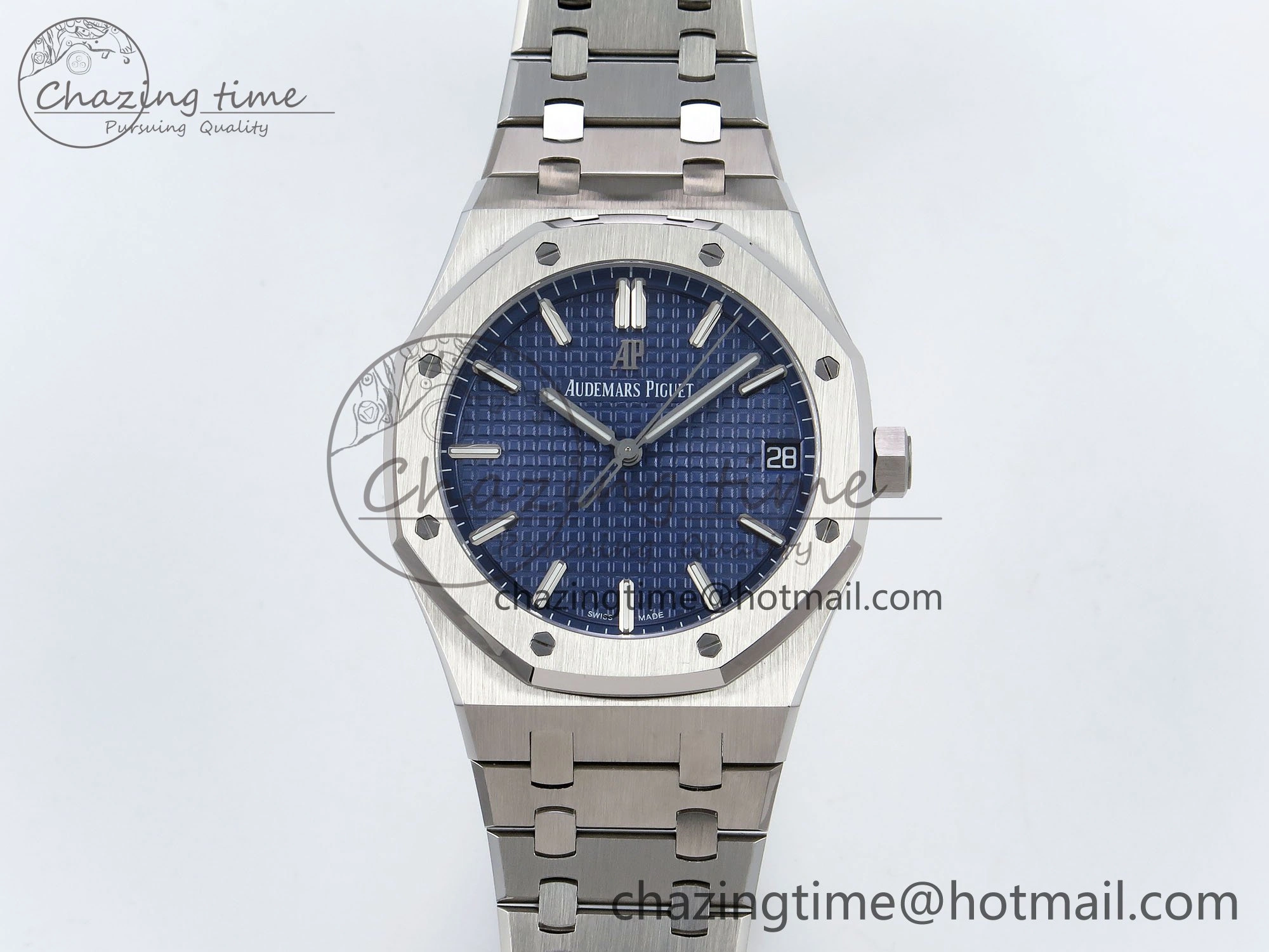 TopPick Royal Oak 41mm 15500 SS SF 1:1 Best Edition Blue Dial on SS Bracelet SA4302 Super Clone 4453