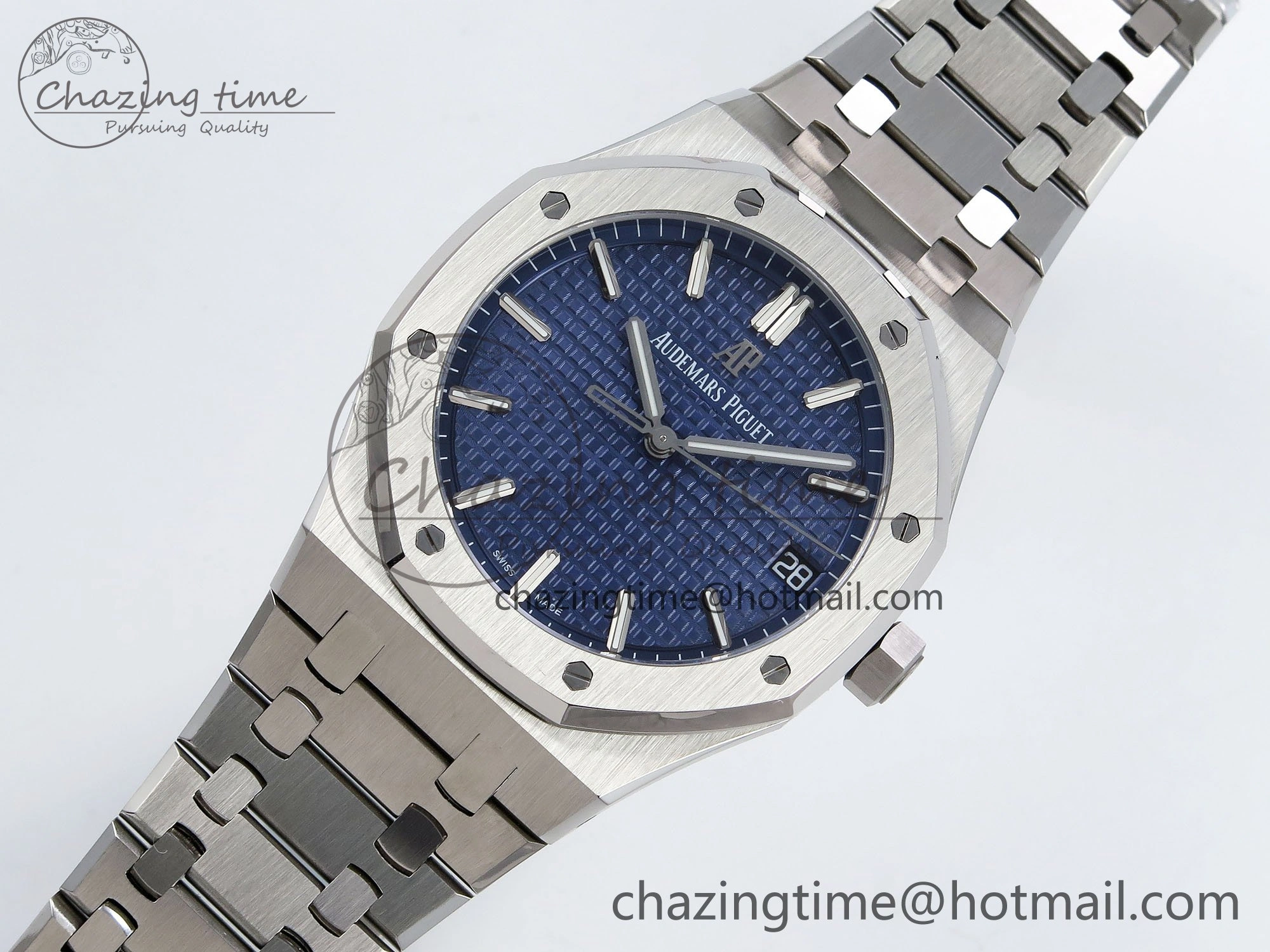 TopPick Royal Oak 41mm 15500 SS SF 1:1 Best Edition Blue Dial on SS Bracelet SA4302 Super Clone 4453