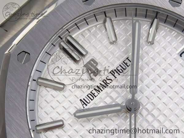 Royal Oak 41mm 15500 SS SF 1:1 Best Edition White Dial on SS Bracelet SA4302 Super Clone Flexible 4449