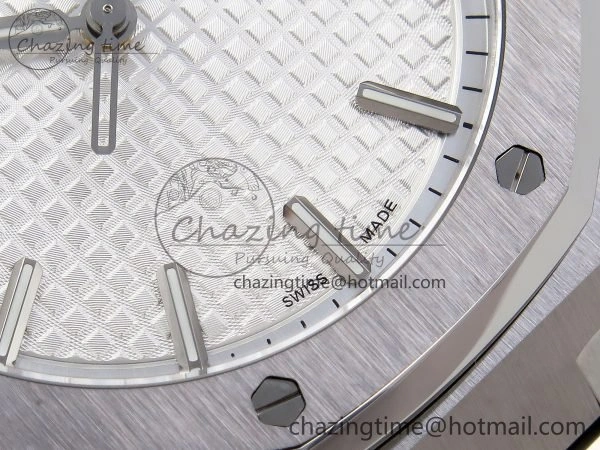 Royal Oak 41mm 15500 SS SF 1:1 Best Edition White Dial on SS Bracelet SA4302 Super Clone Flexible 4449