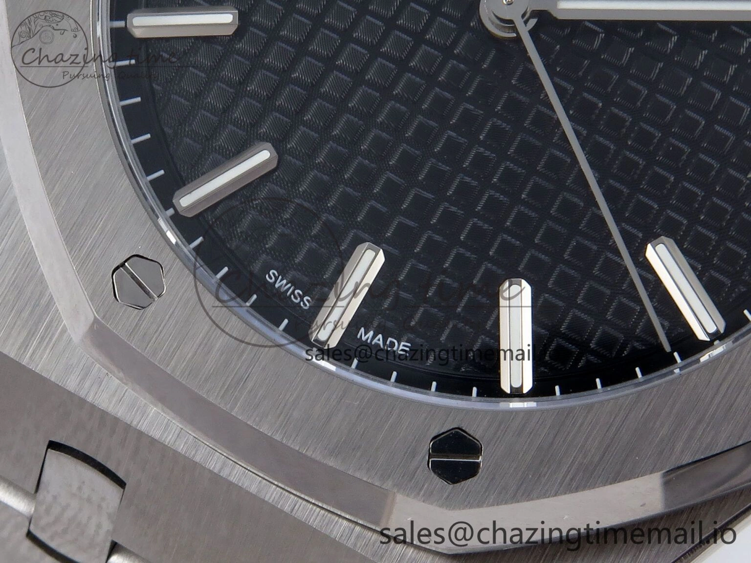 Affordable Royal Oak 41mm 15500 SS TKF 1:1 Best Edition Black Dial on SS Bracelet SA4302 Super Clone 4305