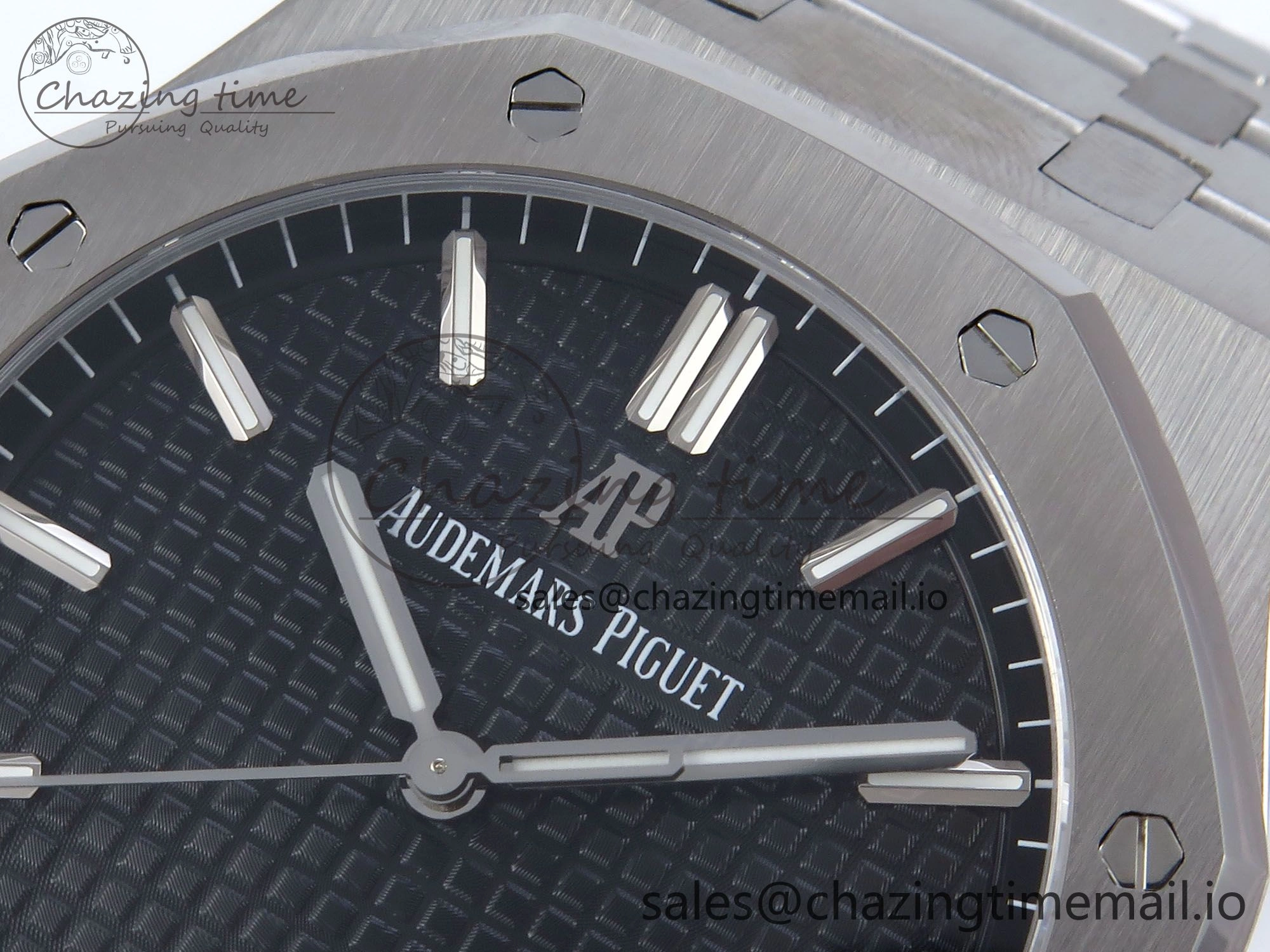Affordable Royal Oak 41mm 15500 SS TKF 1:1 Best Edition Black Dial on SS Bracelet SA4302 Super Clone 4305